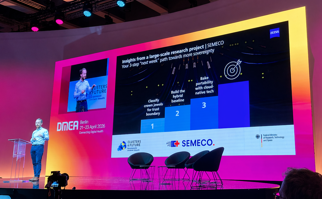 Andreas T. Bachmeier speaking at DMEA26